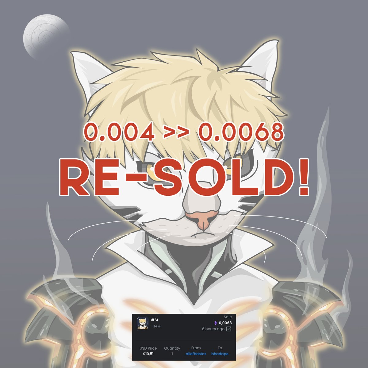 MoggyVerse V2 (@moggyverse) on Twitter photo Yeay🎉🍻
Moggyverse #61 #26
Already Resold!!🎉🥳
Congrats bro
<a href="/allefbastoss/">Allef Bastos</a>
<a href="/hellopandanft/">Hello Panda</a>
Thank you bro 😎
badhape (opensea)
<a href="/allefbastoss/">Allef Bastos</a>
#NFTs #NFTCollection
<a href="/idnft_/">IDNFT</a>
<a href="/NFTindonesia_/">NFTindonesia</a>
Guys, is opensea back to normal? Yeay🎉🍻
Moggyverse #61 #26
Already Resold!!🎉🥳
Congrats bro
<a href="/allefbastoss/">Allef Bastos</a>
<a href="/hellopandanft/">Hello Panda</a>
Thank you bro 😎
badhape (opensea)
<a href="/allefbastoss/">Allef Bastos</a>
#NFTs #NFTCollection
<a href="/idnft_/">IDNFT</a>
<a href="/NFTindonesia_/">NFTindonesia</a>
Guys, is opensea back to normal?