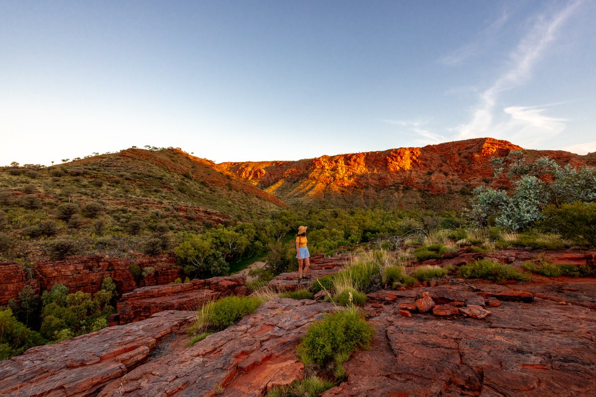 How's that fiery glow along the ranges as the sun reflects off the rock? Hikers trying out the Ridgetop Trail or Trephina Gorge Walk at Trephina Gorge in the East MacDonnell Ranges will be delighted by these views. Be sure to add the East Macs to your itinerary to the Red Centre.