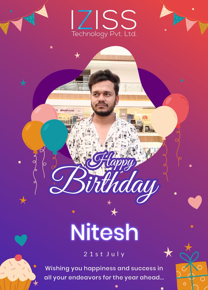 IZISS_TECH's tweet image. Team #IZISSTechnology wishes Nitesh a very #HappyBirthday. May your special day be full of beautiful, magical and unforgettable moments 🎂💐😃