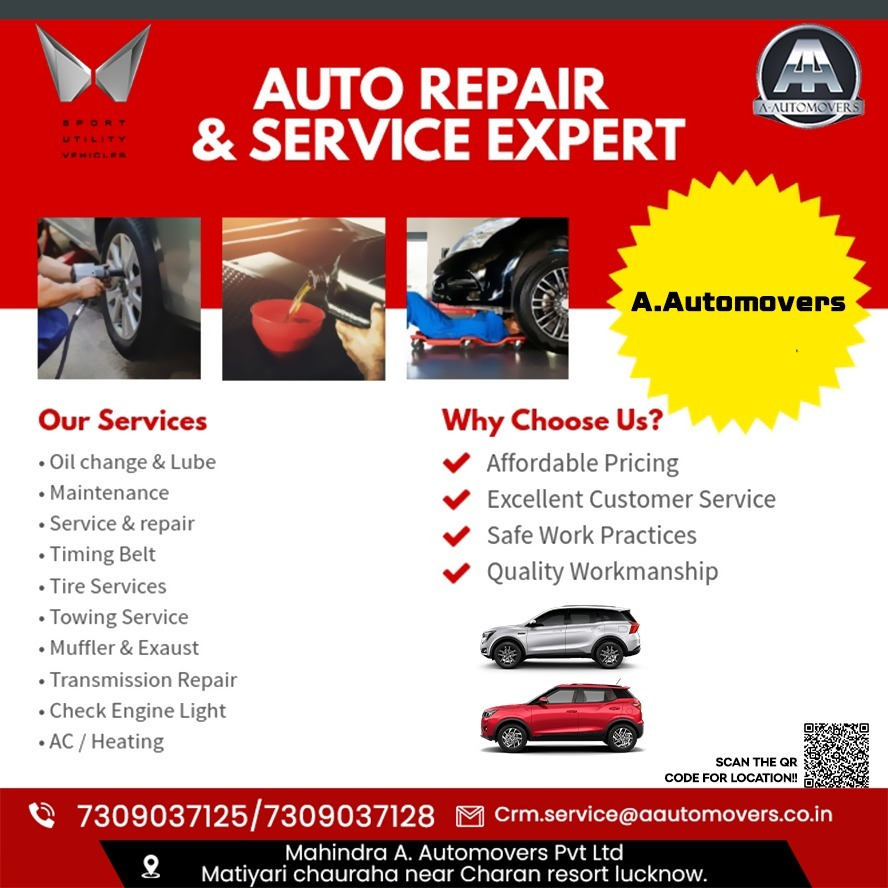 aaplMahindra's tweet photo. Auto repair &amp; service expert
#automovers #aautomoers #mahindra #withyouhamesha #mahindraservice #mahindraworkshopinlucknow https://t.co/ajeT3lXY9K