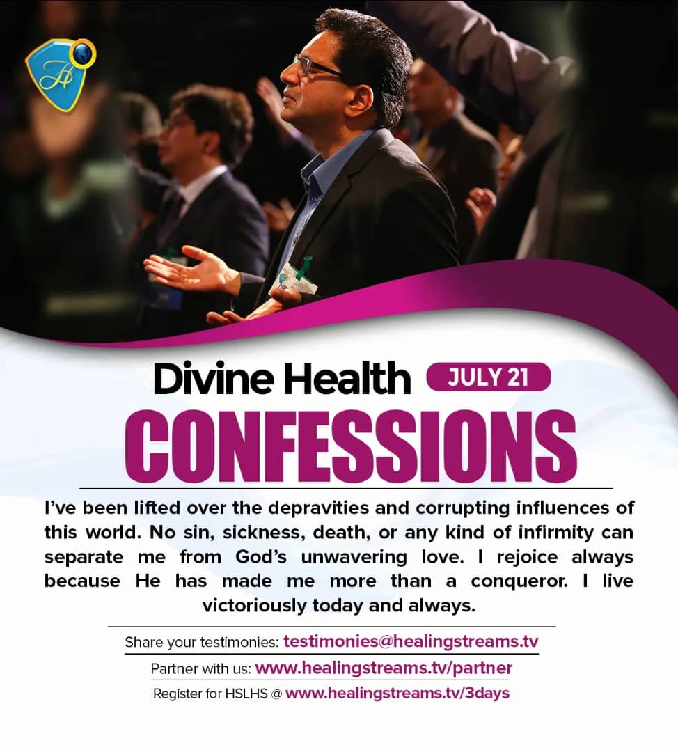 HSTV_'s tweet photo. I rejoice always because He has made me more tan a conqueror.
Hallelujah!
Listen to our podcast on https://t.co/BwBCCY5juK
#HealingStreamsTV
#DailyHealthConfession
#ChristJesus
#PastorChris
#HSLHS https://t.co/Fy7G78Fac7