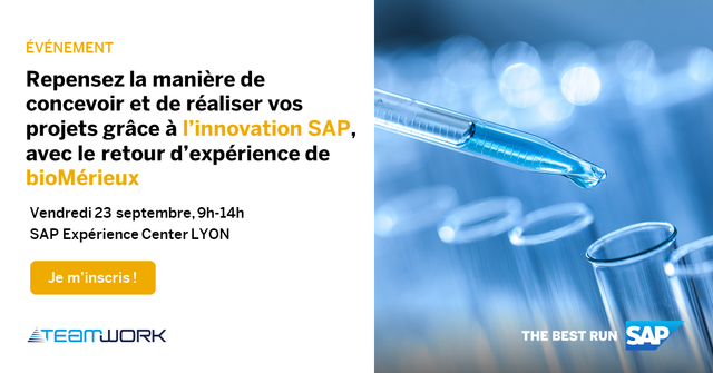 📢 Save the date! Rejoignez-nous le 23 septembre à l'Executive Center de Lyon pour découvrir le Retour d'Expérience de bioMérieux sur la plateforme d’innovation SAP BTP (Business Technology Platform), en partenariat avec TeamWork bit.ly/3PIFukN