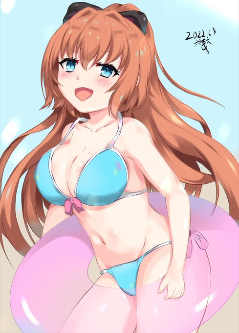 夏休みは水着の彼女と!
#イラスト #イラスト好きな人と繋がりたい 