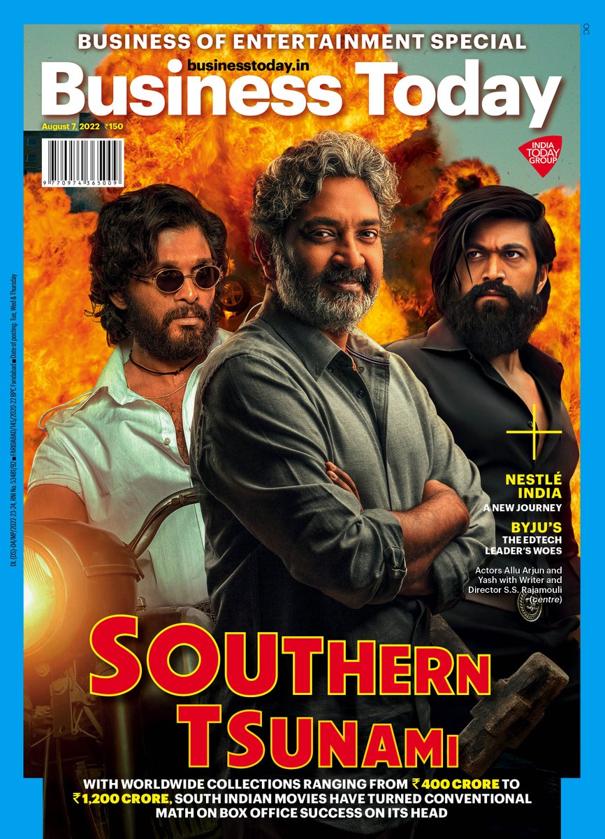 #BTCover | Movies from South Indian directors are pulling in crowds all over the country. How have filmmakers like S.S. Rajamouli turned the math of conventional box office success on its head?

READ in BT’s 𝑩𝒖𝒔𝒊𝒏𝒆𝒔𝒔 𝒐𝒇 𝑬𝒏𝒕𝒆𝒓𝒕𝒂𝒊𝒏𝒎𝒆𝒏𝒕 special 🍿🎬

#OnStands