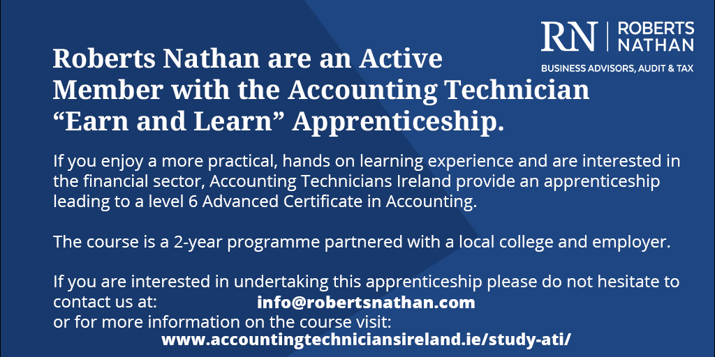 If you are interested in pursuing a career in #accountancy and prefer a more practical, hands-on approach to learning, Accounting Technicians Ireland offer a 2 year Apprenticeship

Contact us for more information or check out Accounting Technicians Ireland's website to register!