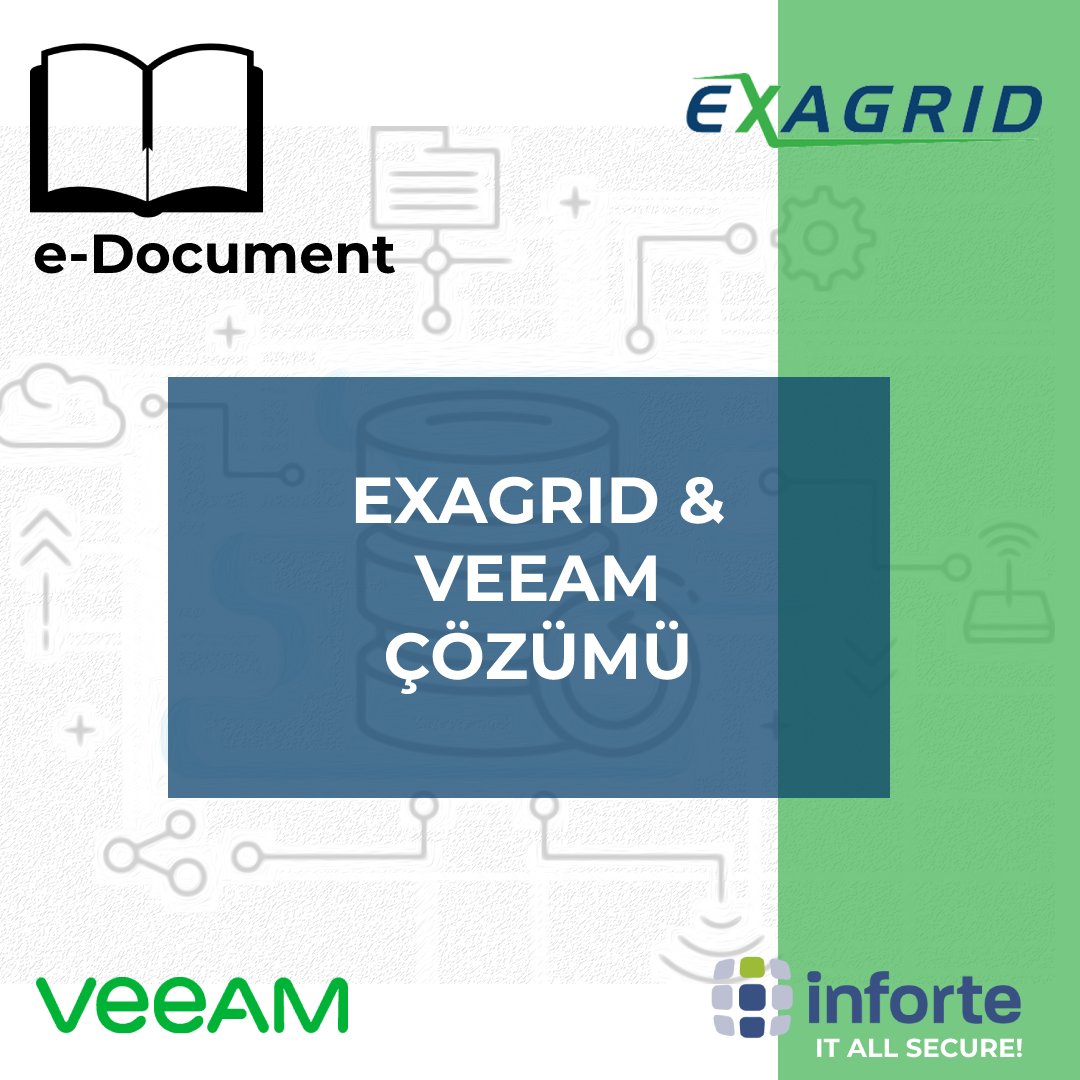 ExaGrid & Veeam Çözümü Depolama Çözümüne Entegre Yedekleme Uygulaması için e döküma yayınlandı! Okumak için tıklayınız: inforte.com.tr/wp-content/upl… #Inforte #InforteBilisim #ItAllSecure #Exagrid #Veeam #Storage #Backup #backupandrecovery #solutionbrief #data #brochure