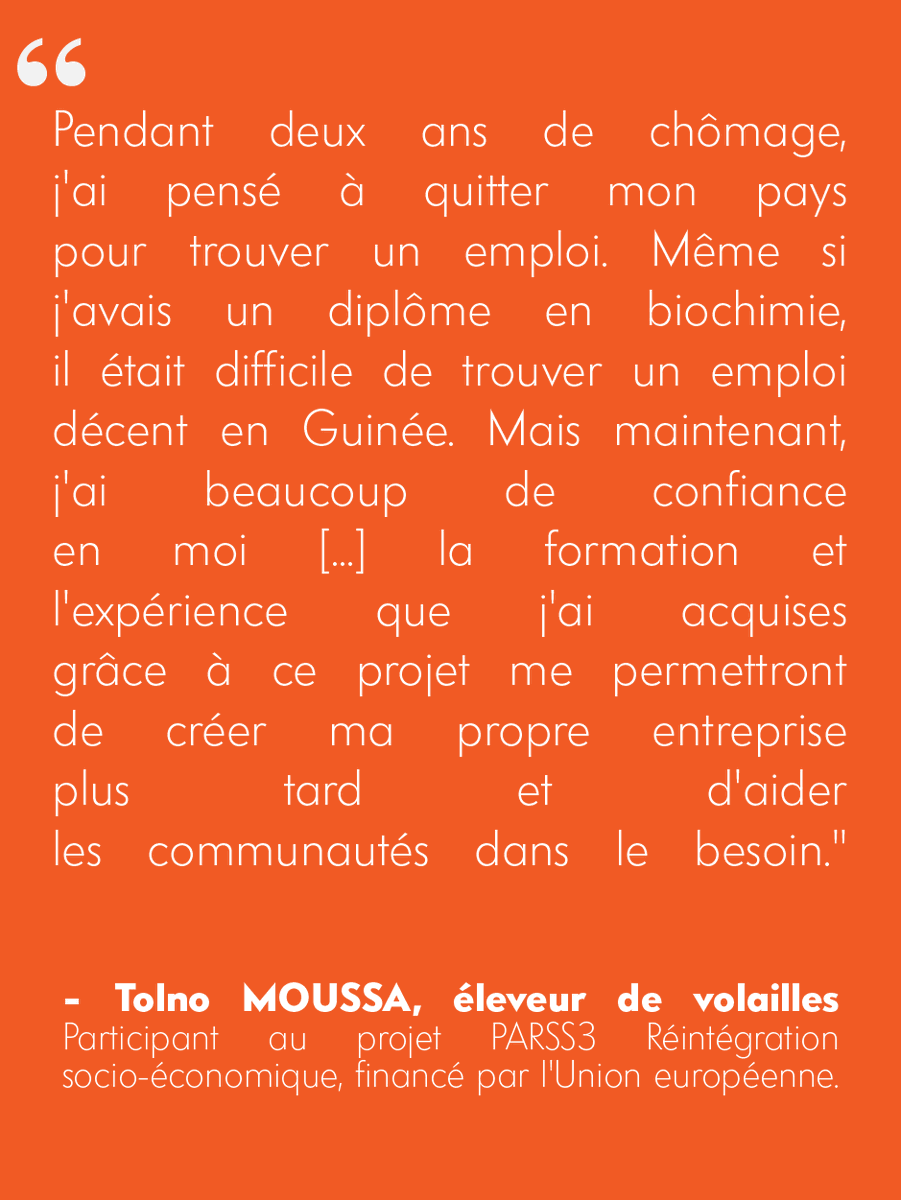 UNOPS_WestAfr's tweet photo. L'acquisition de compétences professionnelles aide les jeunes à accéder à un travail décent qui leur permet de se bâtir un avenir durable. 

Nous travaillons avec des partenaires comme @UEenguinee pour aider les jeunes comme Tolno à réaliser leur plein potentiel. 

#BatirlAvenir https://t.co/c1NcxI49RC