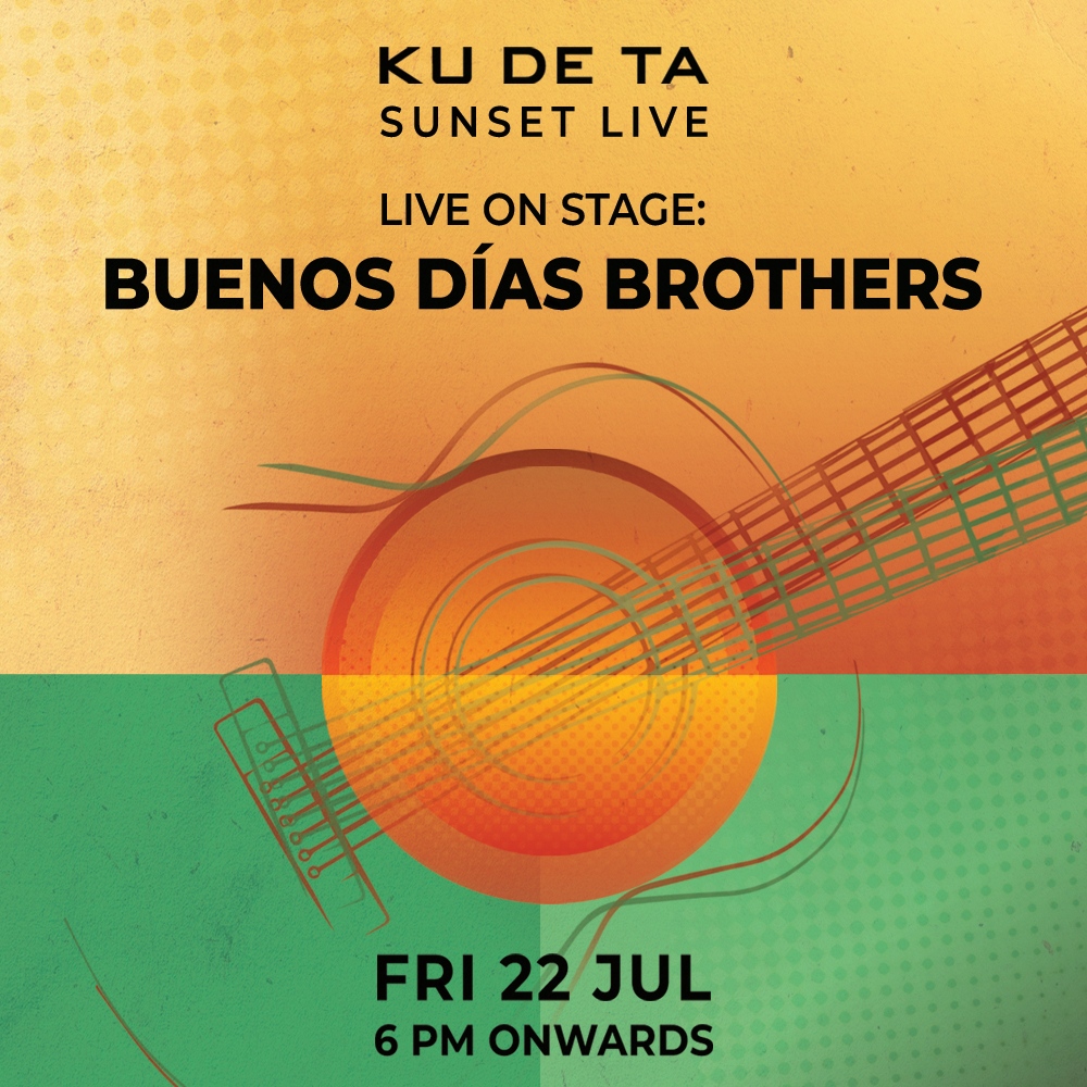 kudetabali's tweet photo. Let’s groove through sunset into dinner, and get immersed in a stunning live performance by Bali's most talented musicians.

Friday, July 22th from 6 PM onwards.
Live Performance By Buenos Días Brothers.

#kudetabali https://t.co/lQaiHxdst7