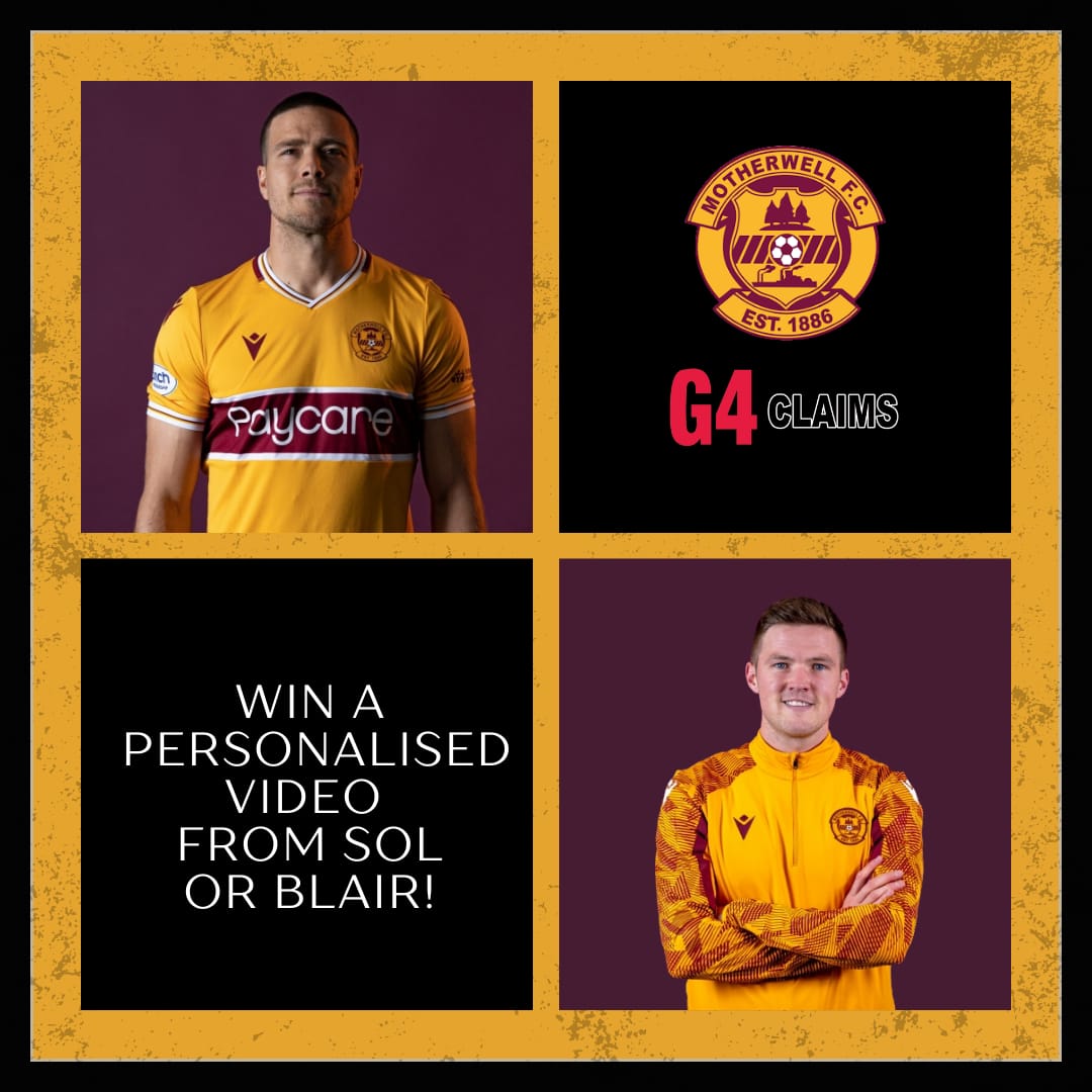 G4 Claims 🤝 <a href="/MotherwellFC/">Motherwell FC</a> 

We are giving YOU the chance to win a personalised video message from Spittal or Sol!

To enter our giveaway, all you have to do is;

✅ Follow us!
❤️ Like!
🔄 Retweet!
🙋‍♂️ Tag your friend!

Winner to be announced 29/07/22!