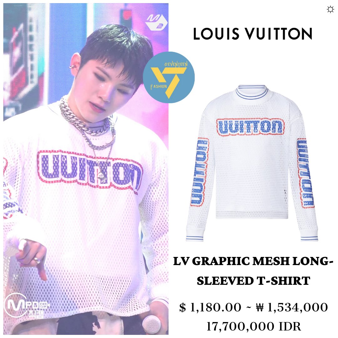 Louis Vuitton LV Graphic Mesh Long-sleeved T-Shirt, White, M