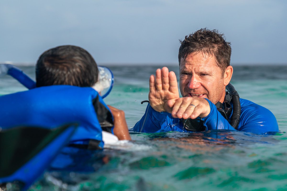 The most life-affirming part of Indian Ocean filming was working with @Bluemarinef to give local kids their first swim on the reef, for some their first time in the sea; maybe to launch a lifelong love of the ocean. @BBCOne @KalyaniLodhia #ourchangingplanet