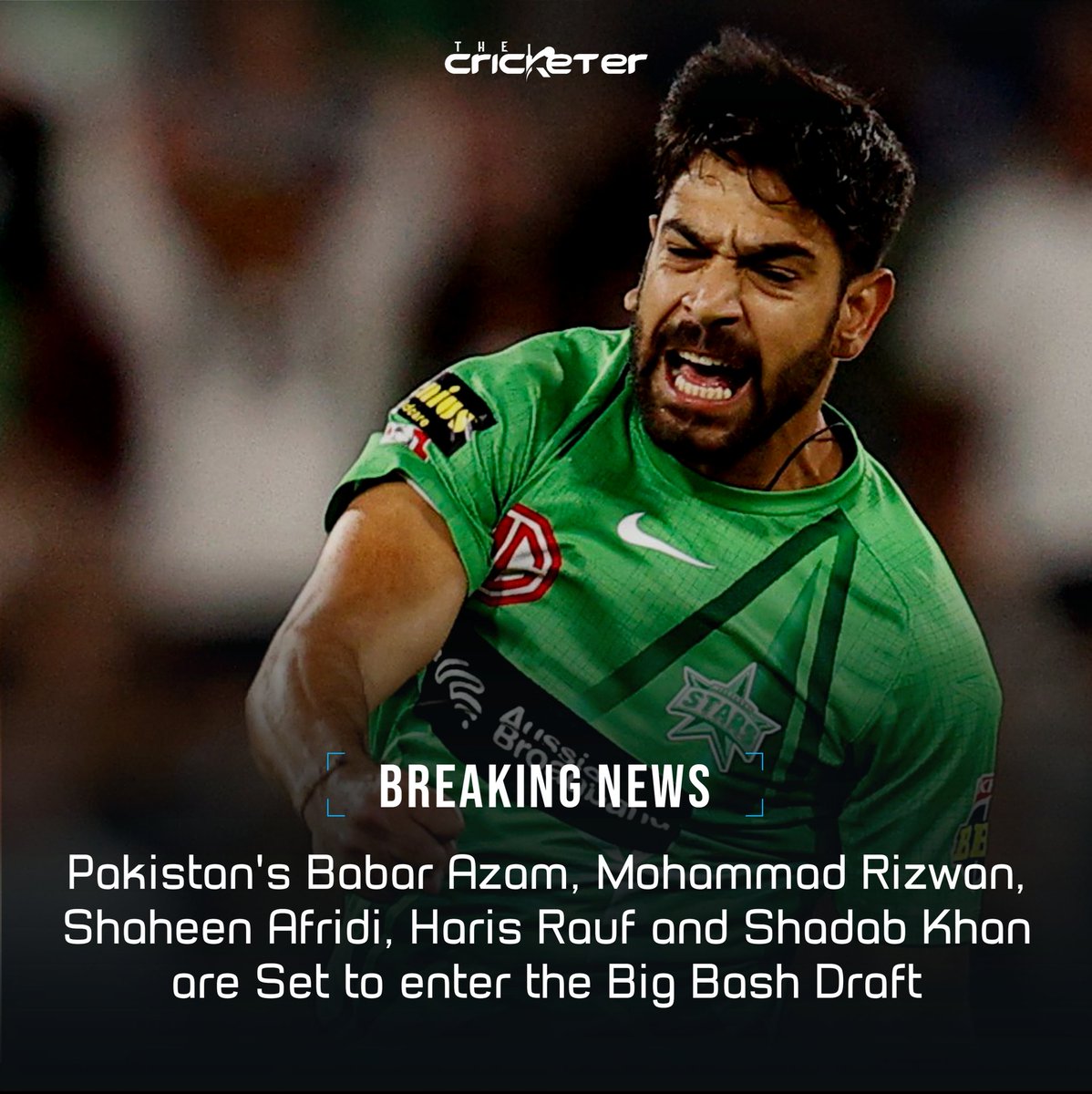 🚨 BREAKING NEWS 🚨

According to Australian Media, Pakistan's Stars Babar Azam, Mohammad Rizwan, Shaheen Afridi, Haris Rauf and Shadab Khan are Set to enter the Big Bash Draft.

#CricketTwitter #BBL12 #BBL12Draft #BabarAzam𓃵