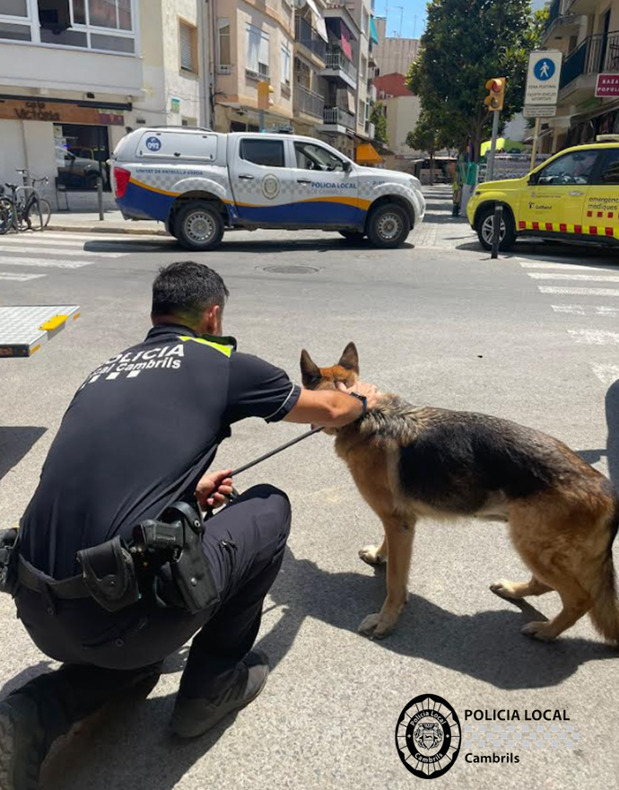 PoliciaCambrils's tweet photo. Ahir a migdia, intervenció conjunta amb @bomberscat i @semgencat 
#Incendi a la cuina d'una vivenda a #cambrils sense víctimes i on vam aconseguir #rescatar un #gos que era a l'interior https://t.co/HCJYp6u7BY