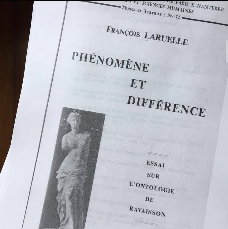 lindsaylerman's tweet image. Some good news: the long-awaited English translation of Laruelle’s first book will be published in the coming year, translated by yours truly