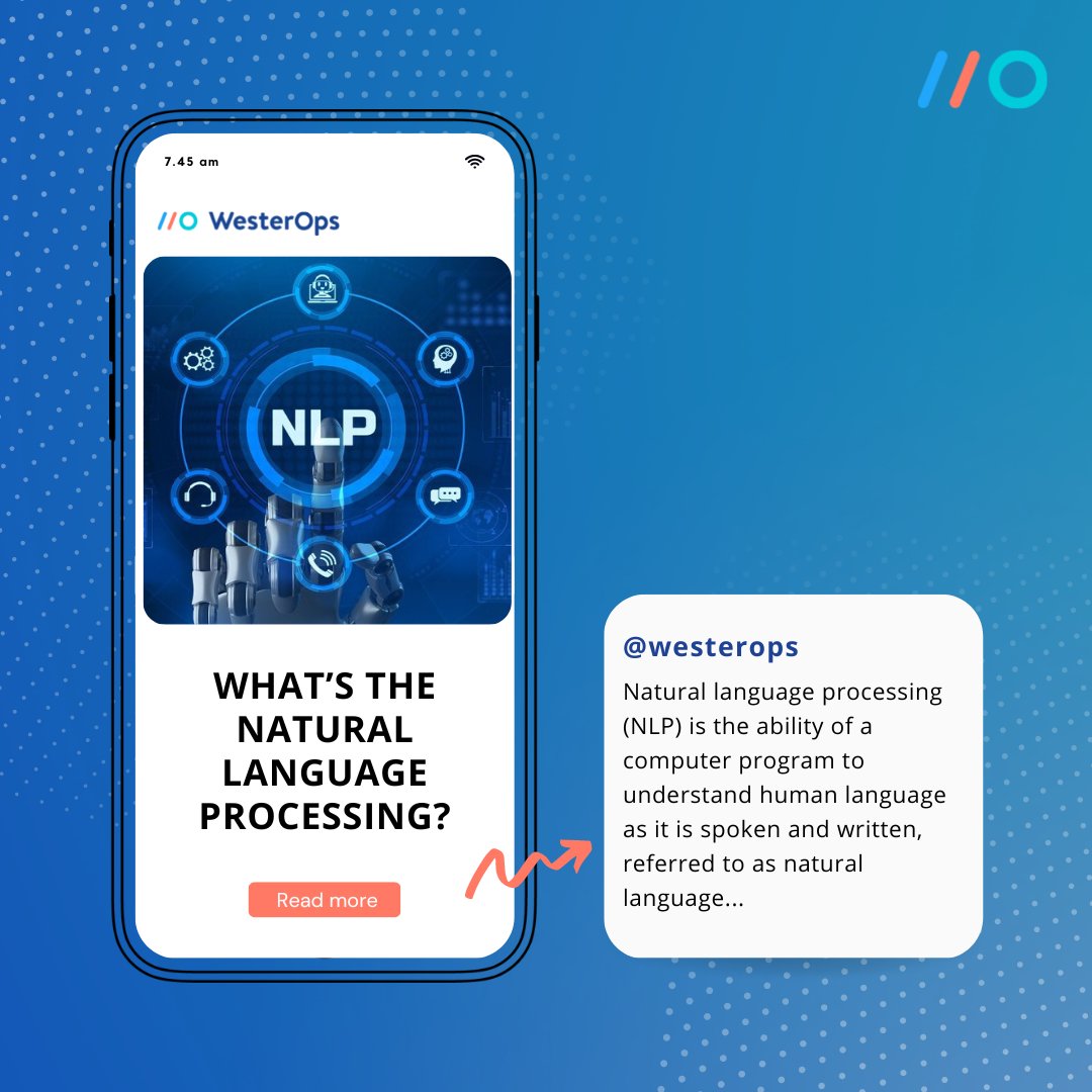 WesterOps's tweet photo. NLP is one of the most intriguing technologies today. 🧐
Don't worry, our developers have prepared a blog post that will answer your questions. Go to https://t.co/Ym26CLJ2Uw to read our article 📲
#NLP #naturallanguageprocessing #MachineLearning https://t.co/mjVXrDnggj