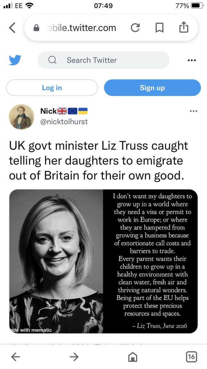 @danielmgmoylan So that will be Truss then. She’s didn’t seem to keen on your plans to end FOM etc. But lets do anything to stay in power. #ToryMeltdown #BrexitDisaster #LizForLeader