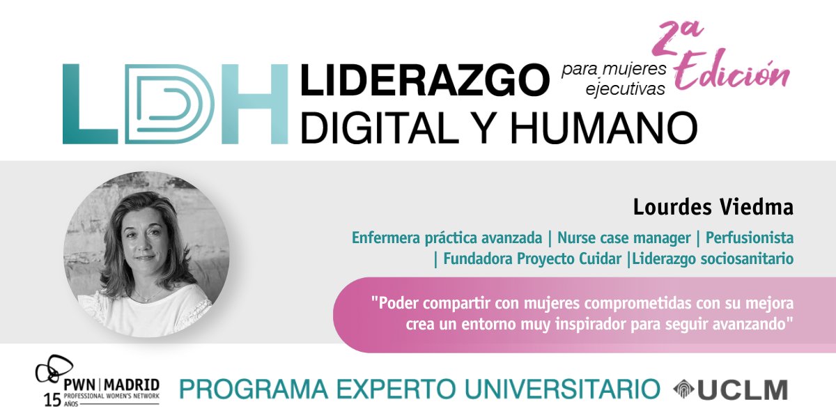 PWNMadrid's tweet photo. Hoy Lourdes Viedma nos habla de su experiencia en #ProgramaLDH 👩💻 "Está siendo un golpe de realidad digital con herramientas en #liderazgo que me está llevando a otro nivel en un entorno súper inspirador para seguir avanzando".
2ª edición el 18/10 👉 https://t.co/DpP2FP8Bl5 https://t.co/mlLOCzgJ0N