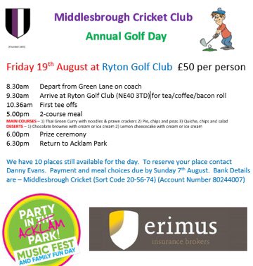 Our annual golf day - spaces available