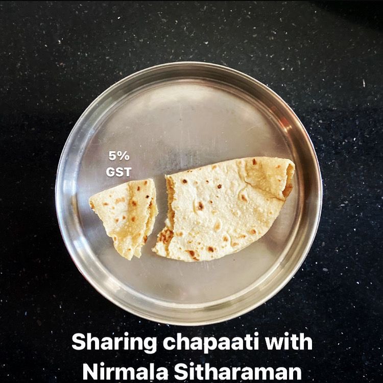 akki540's tweet photo. After GST on atta it feels Nirmala Sitharaman is dining with me everyday. 

#gst #gstindia #gstupdates #nirmalasitharaman #GSThike #gstcouncil @nsitharaman #SoniaGandhi #ESPYS #FIFA23 #onstorm #caresults #Dreamcatcher #บอคดูแลนักเขียนด้วย #JacksonWang https://t.co/2mAgkFXfnD