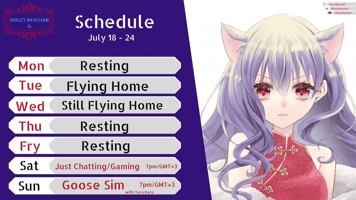 VioletNyachan's tweet photo. โจ Updated schedule โจ
SO SOWWY FOR THE DELAY GUYS ๐ฅบ๐ฅบ๐ฅบ
TAGS๐ฆ
๐#VioletNyachan
๐ด#VioLive
โ๏ธ#VioLore
๐จ#DVioArt https://t.co/VkL0QF8ddF