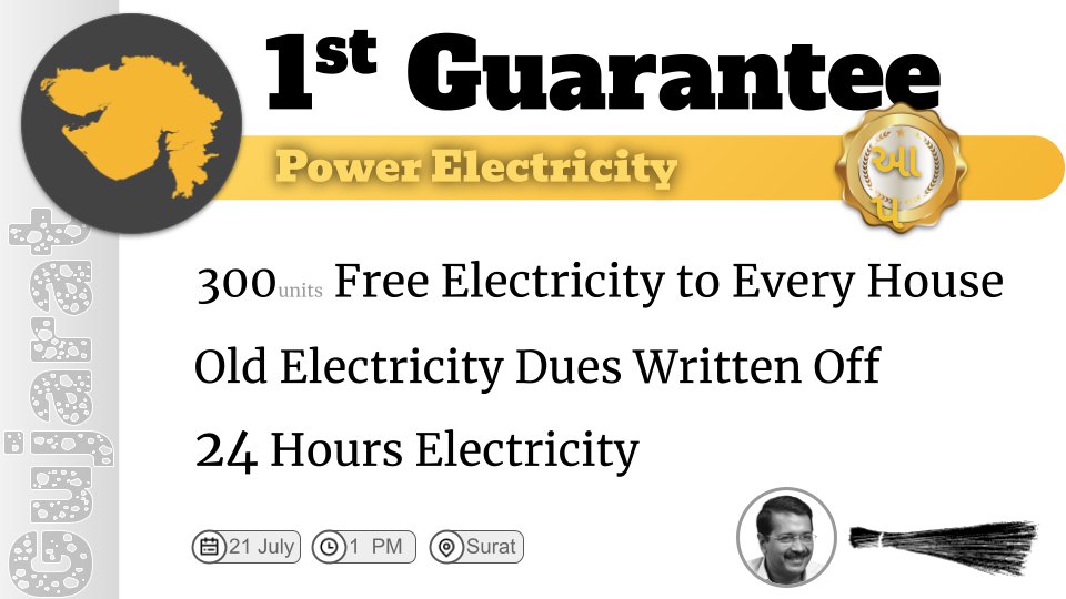 MakasanaBhavin's tweet photo. We did it in Delhi.
We did it in Punjab.
We will do it in Gujarat.

#KejriwalNiVijliGuarantee https://t.co/UlZCbZcrJd