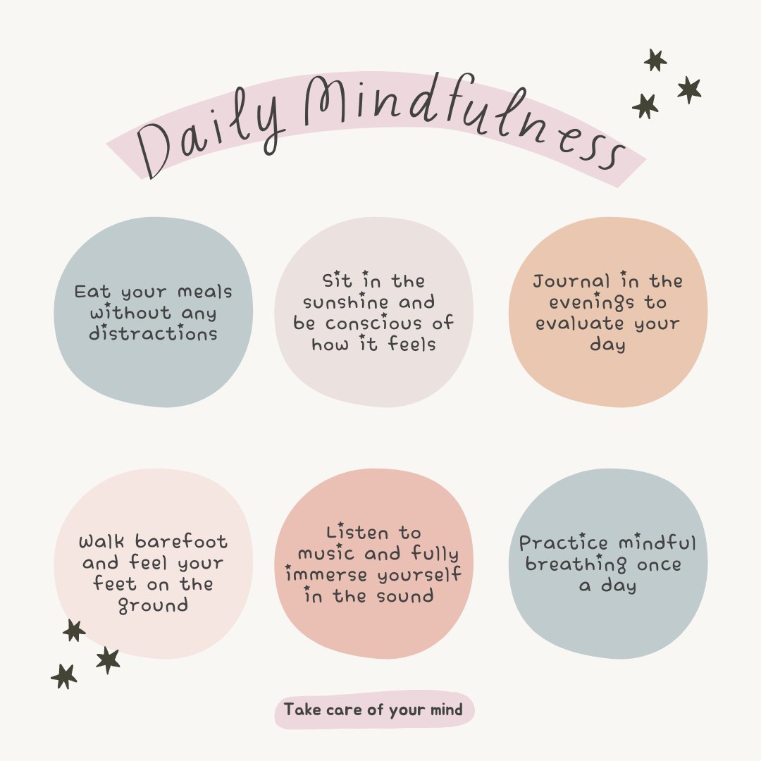 Here are some tips to help you throughout your day.

#NoHealthWithoutMentalHealth #MentalHealthAwareness #MentalHealthMatters
