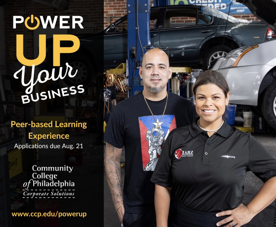 Power Up Your Business, a FREE business development program with The Community College of Philadelphia, will be accepting students for its upcoming session.

Dates:  Wednesday, September 14, 2022, through December 7, 2022

Applications due August 21, 2022
 bit.ly/3PrdOBh