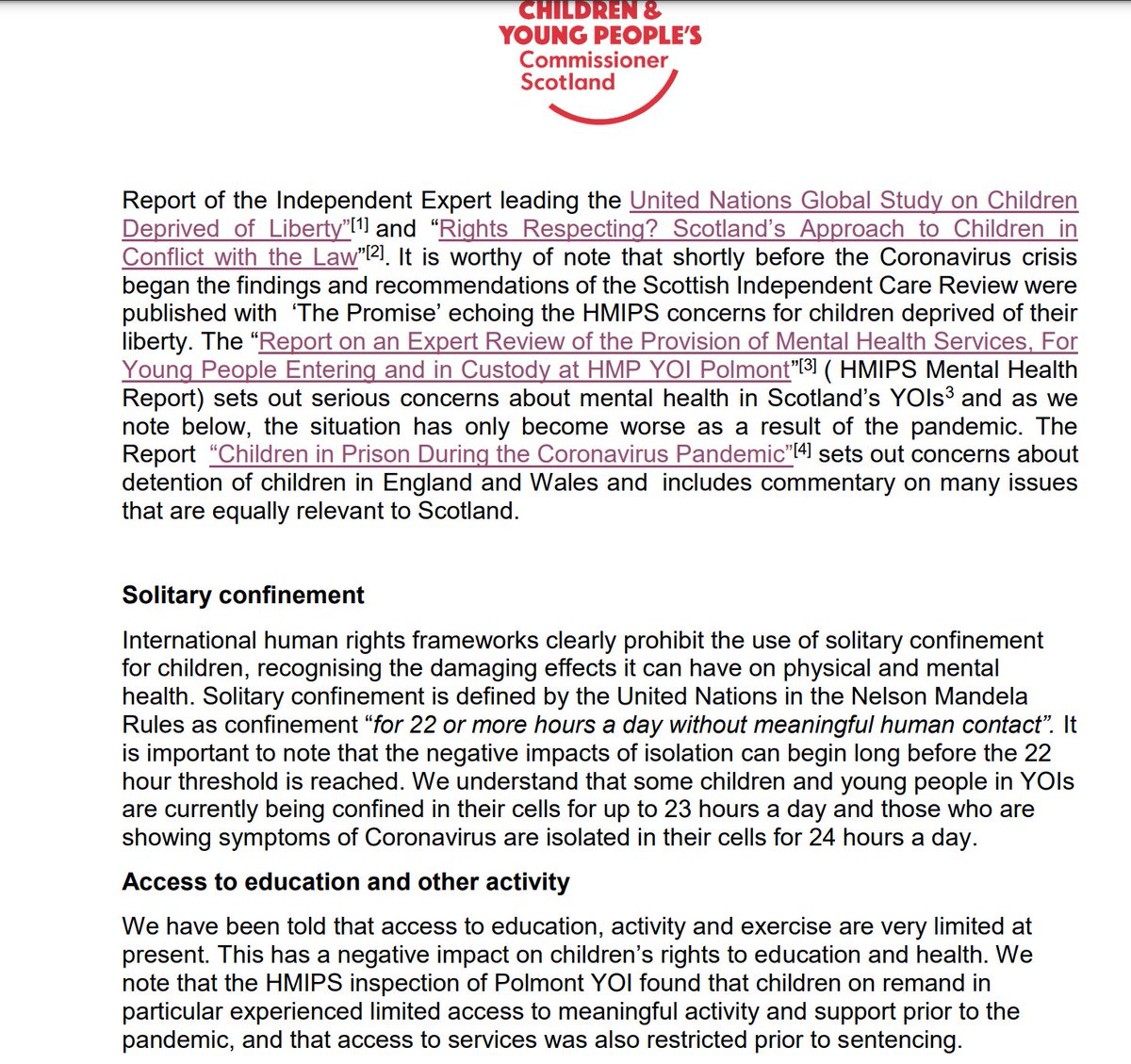 Nickhobbs78's tweet photo. Powerful report by @UserVoice &amp; @QUBelfast on the catastrophic mental health impact of detention in Eng/Wales during covid. 
We warned in May 2020 that children in Polmont YOI were spending 23hrs/day in cells in breach of the Mandela Rules. 
https://t.co/7Oy98hnnQM
1/3 https://t.co/QchkgO39S5