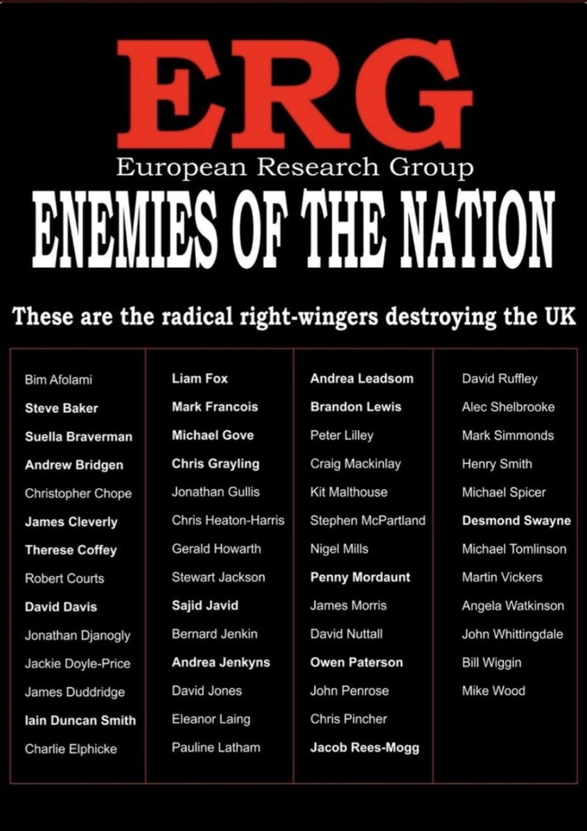 FightingAnne1's tweet photo. The ERG is running the UK.

This is why we need the Tories out.

The ERG are enemies of the nation and self-serving to make themselves richer.

#JohnsonOut178
#TheERG #ToriesOut14
#GetExitDone #NotMovingOn 👇 https://t.co/4kOau4juye