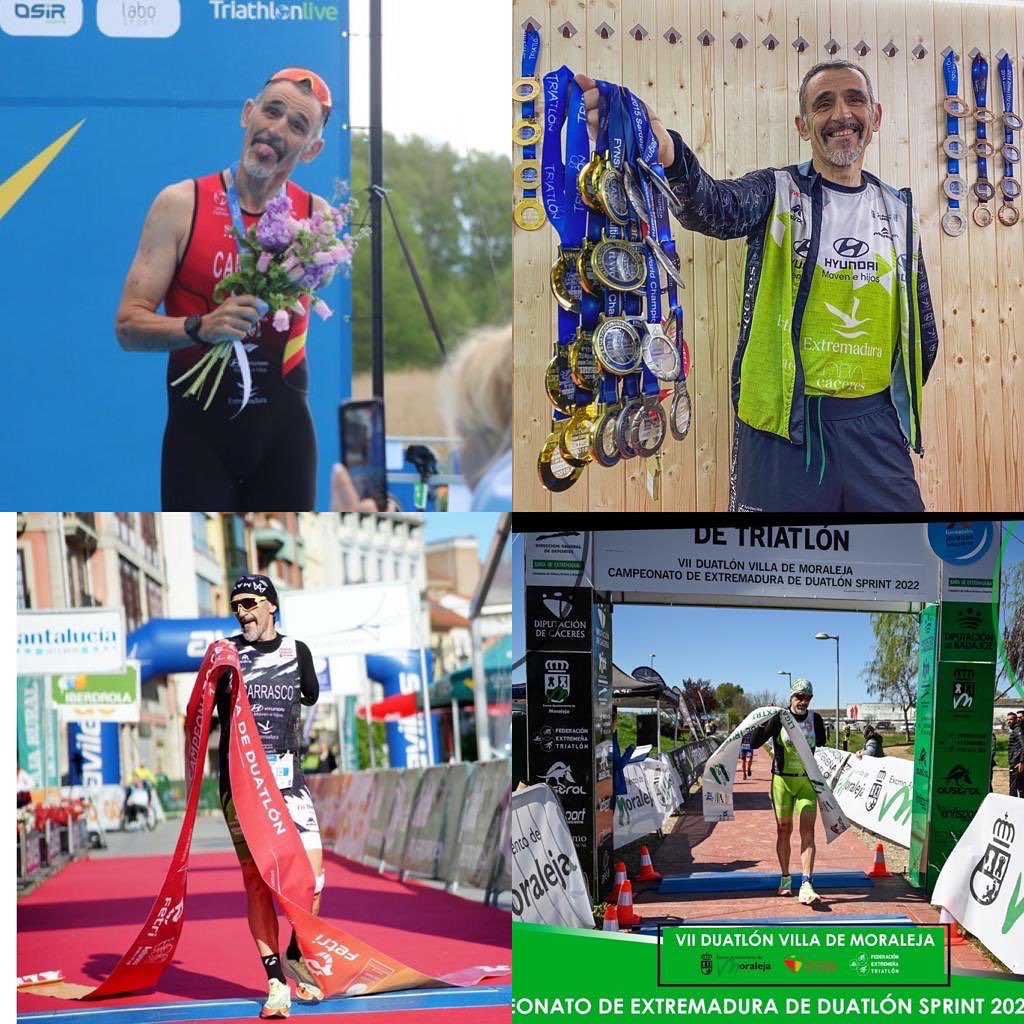 5 oros 🥇 en Campeonatos de España 1 plata 🥈en World Series 1 bronce 🥉en el Campeonato de Europa 1 campeonato de Extremadura y dos cuartos puestos 🍫 en Copas del Mundo es el balance de la primera parte de mi temporada. 
Gracias a los que lo hacéis posible.