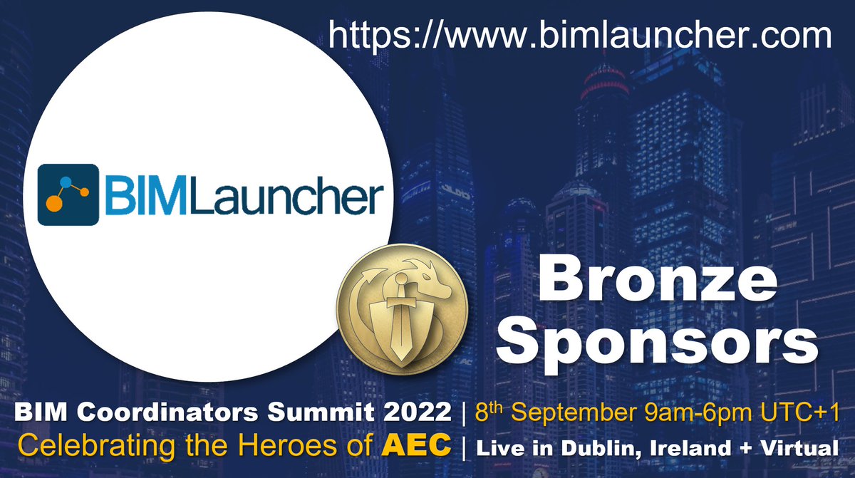 We're excited to have <a href="/BIMLauncher/">BIMLauncher</a>, as Bronze sponsors for #BIMcoordinatorSummit2022 on 8th September, in Dublin, Ireland. More details here: lnkd.in/egyd4-WX

#BIM #BIMheroes #AEC #Architecture #Engineering #Construction #DigitalTransformation #Innovation