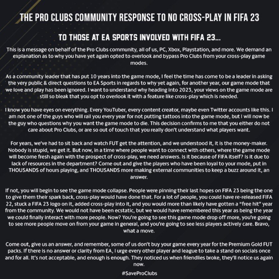 Is FIFA 23 Pro Clubs Cross Platform?