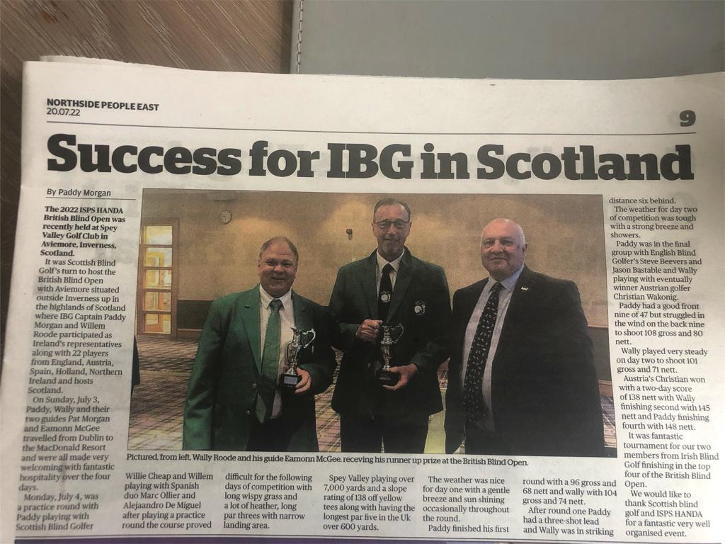 Patrickmorganj1's tweet photo. A huge thank you to @dublinpeople for publishing my latest article about Irish Blind Golf latest success at the British Blind Open
#pickupacopy #giveitaread https://t.co/IUgOL1I4Sm