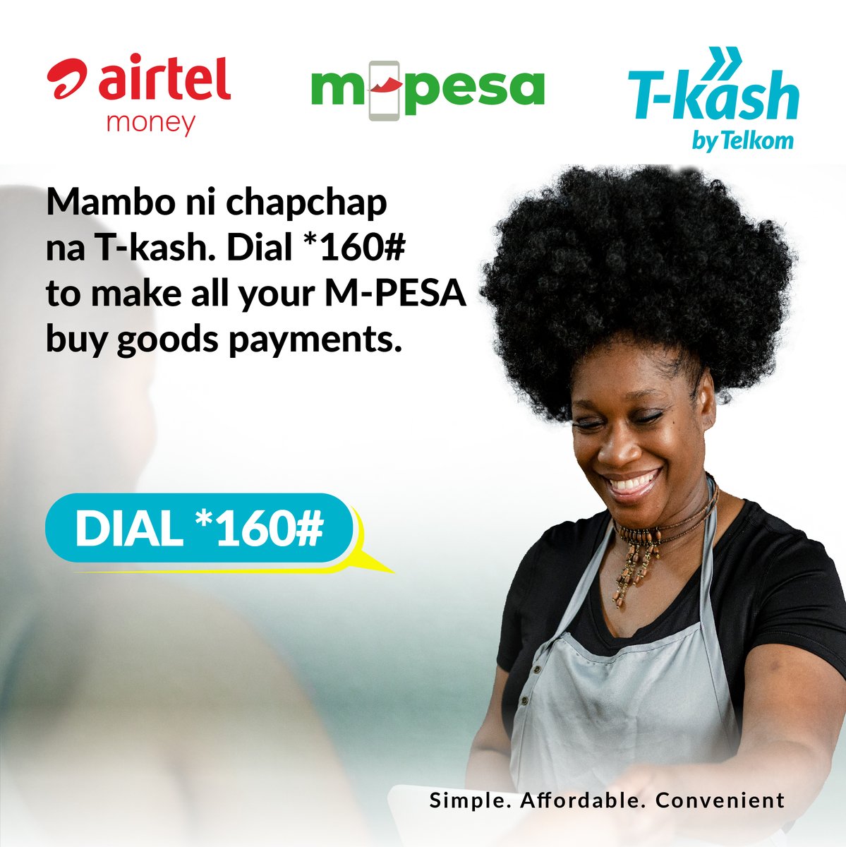 Telkom Kenya (@telkomkenya) on Twitter photo First Saturday of the month and we know you're up and about. Whatever your plan, you can lean on T-kash to make seamless payments to an M-PESA till by dialling *160# , select buy goods and services, select M-PESA till number, enter till and pay for your goods and services. First Saturday of the month and we know you're up and about. Whatever your plan, you can lean on T-kash to make seamless payments to an M-PESA till by dialling *160# , select buy goods and services, select M-PESA till number, enter till and pay for your goods and services.