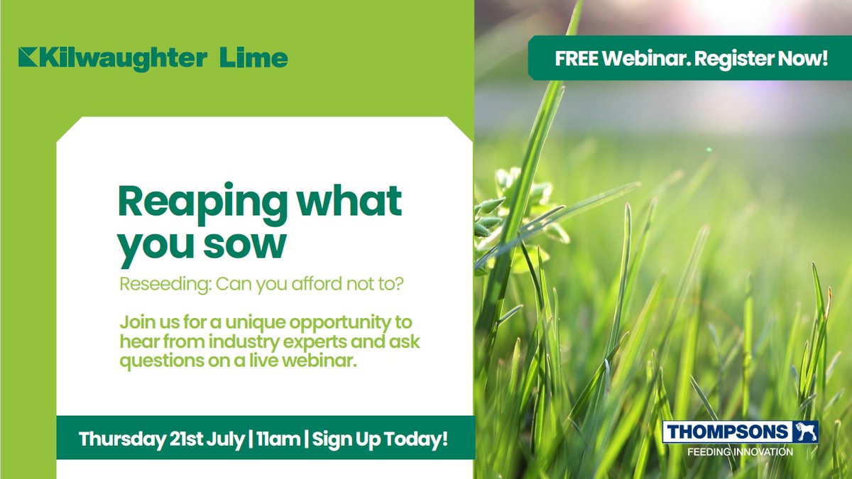 There is still time to register for our FREE webinar! 📣
Join industry experts as they dig up the detail on the benefits of re-seeding or rejuvenating grass swards.
There will also be a live Q&amp;A!
Register - bit.ly/3RQs08f
#grassswards #reseeding #farming #webinar