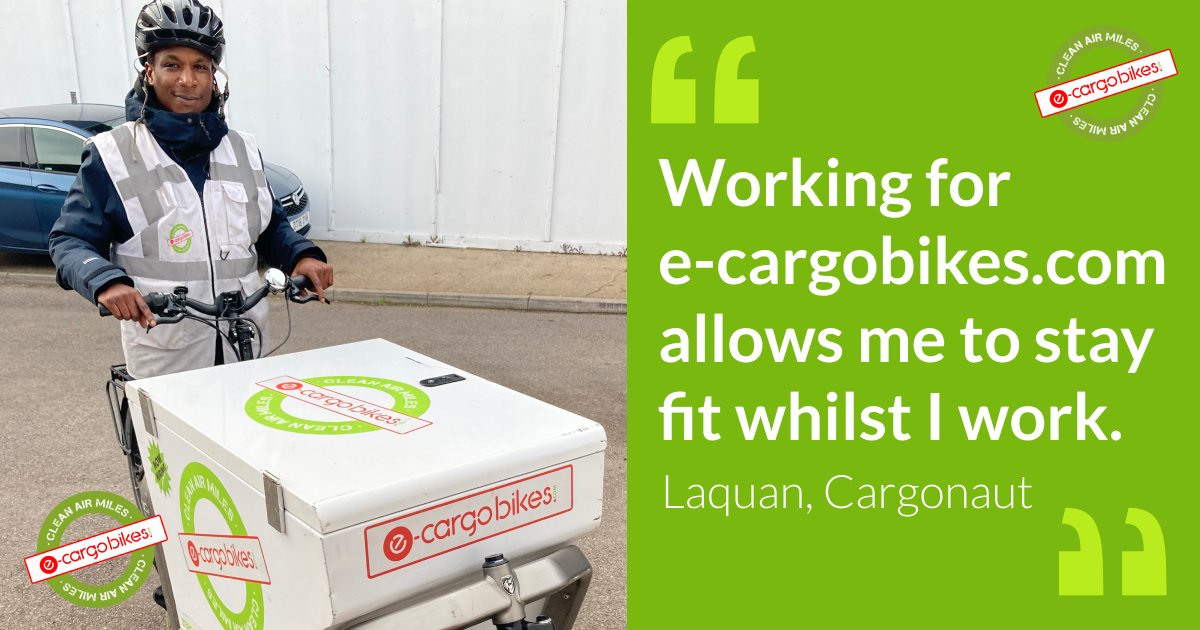 ecargobikes's tweet photo. “Working for https://t.co/JvETKoTsGl allows me to stay fit whilst I work.”
Laquan, Cargonaut
To find out more about joining our team visit https://t.co/g227QxHesN
#londonlivingwage #cycledelivery #cargonauts #cyclecouriers #bikecourier #loveyourjob https://t.co/GE77lxYvYB