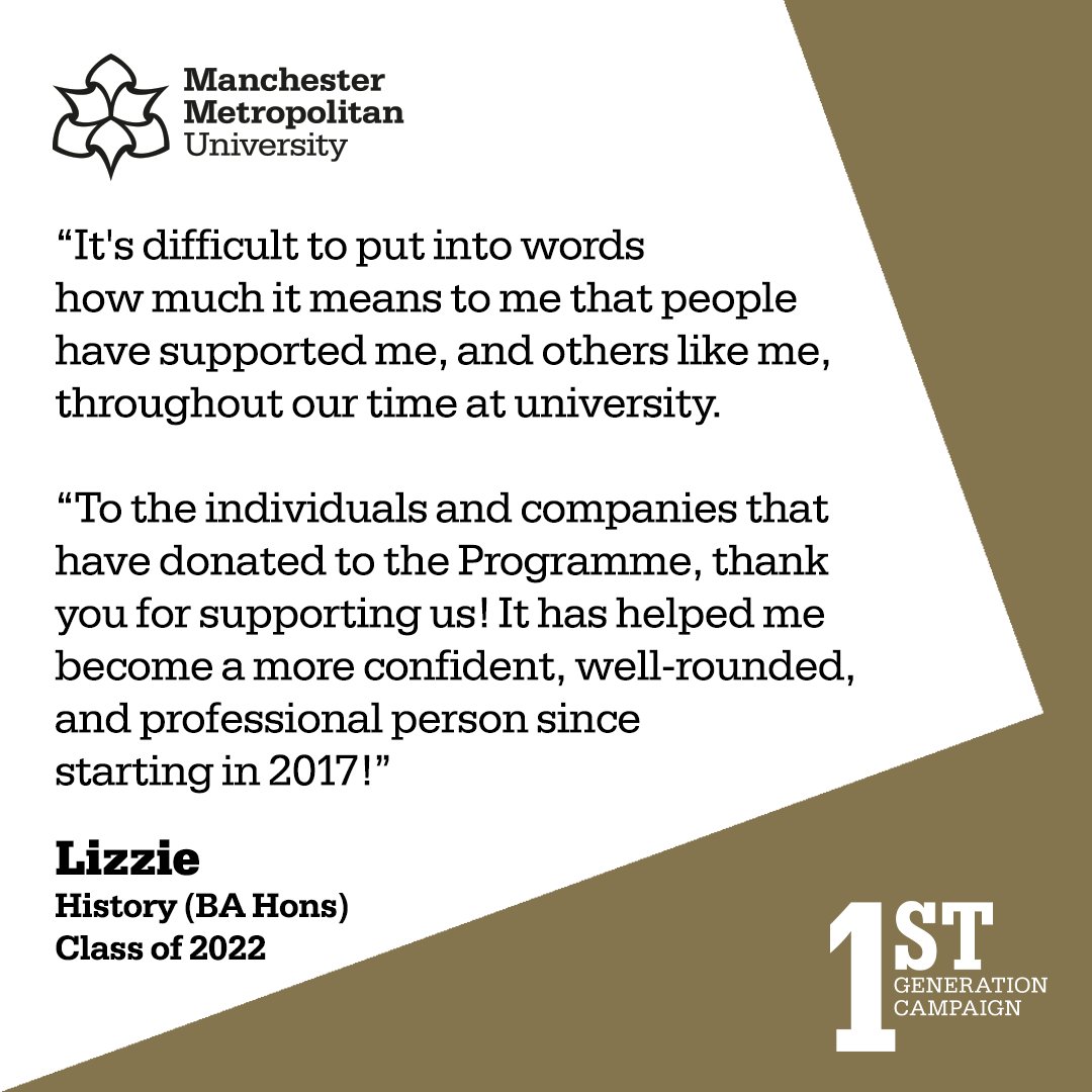 ManMetAlumni's tweet photo. Meet Class of 2022 graduate and #ManMetFirstGen Scholar, Lizzie, who joined @ManMetUni in 2017. First Generation aims to break down barriers to higher education for those like Lizzie, who was the first in her family to go to university. Hear Lizzie's story https://t.co/gvp27AQhPY https://t.co/N7pC6hlDhN