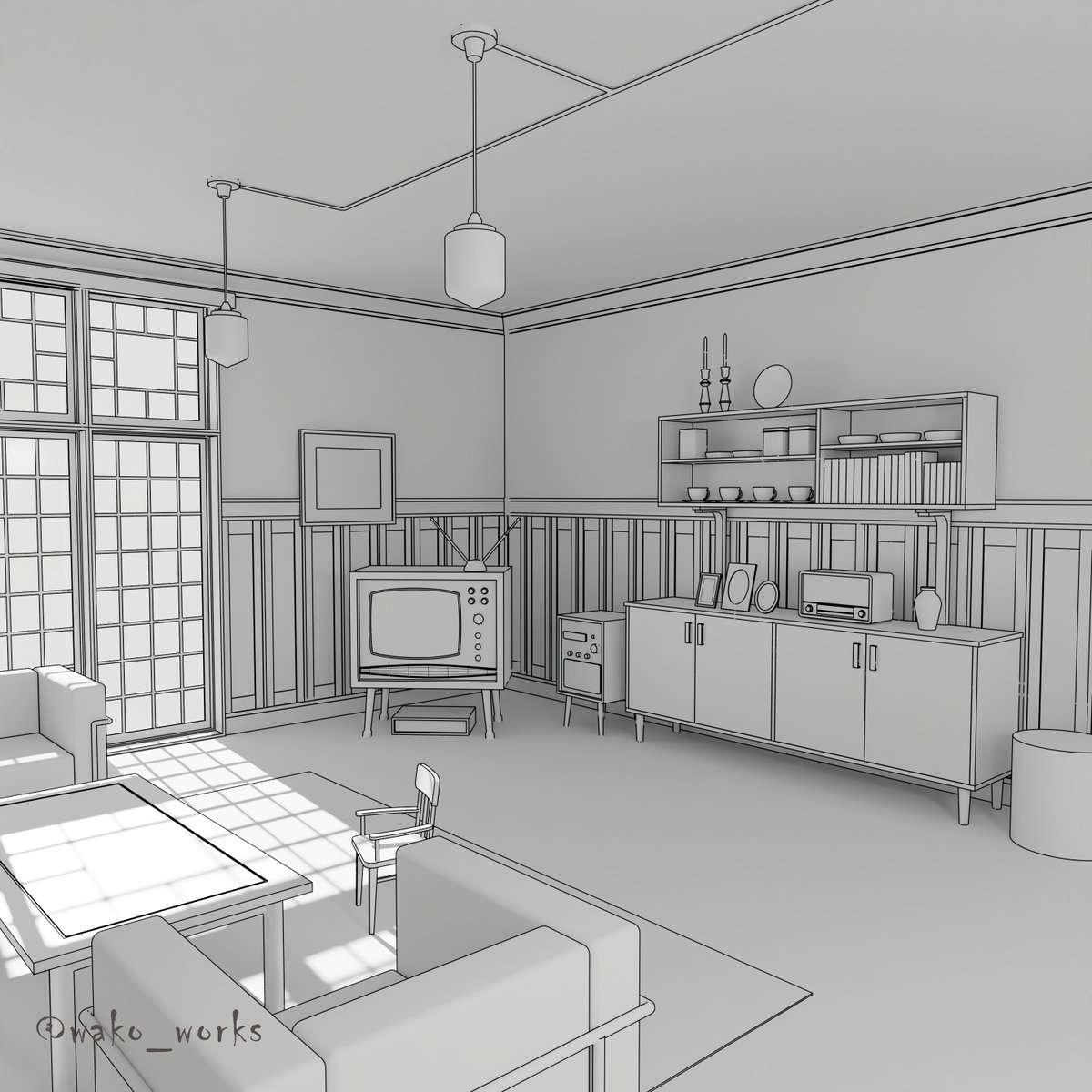 フォージャー家をつくっています🏠
#SPY_FAMILY
#blender #b3d #3DCG #背景 