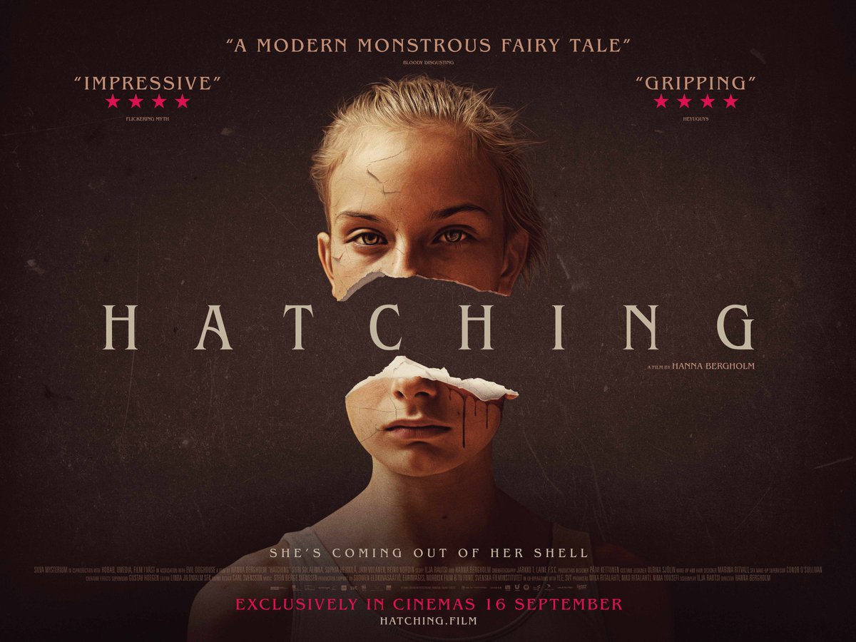 We're excited to reveal the stunning UK poster for Hanna Bergholm's terrifically twisted creature feature #Hatching