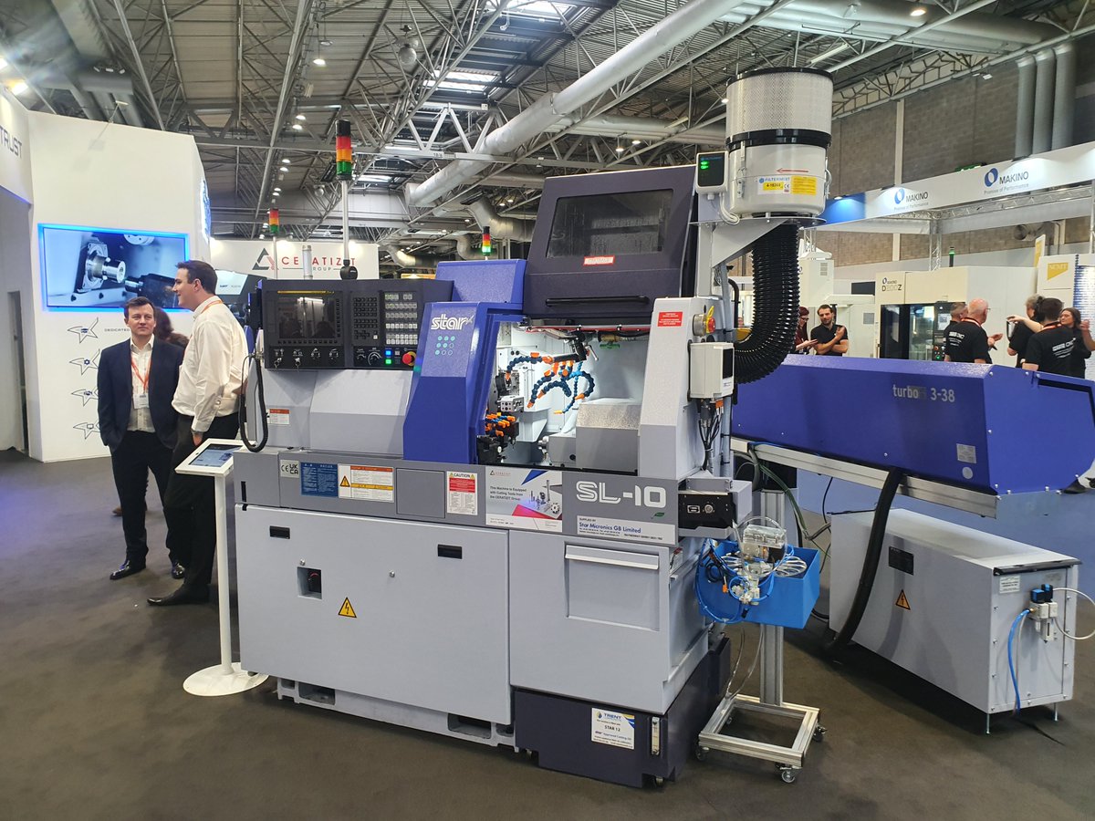 MACHexhibition's tweet image. #throwbackthursday Take a look at @StarMicronicsGB  show-stopping stand at #MACH2022! From demonstrating the latest innovations in technology, visitors could benefit from a wide range of machinery and a well-earned cup of tea after a long day!
 #cnc #manufacturing