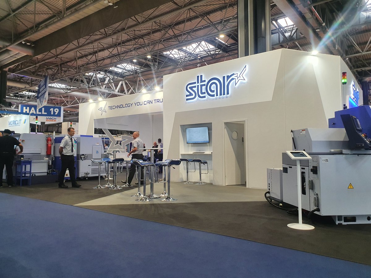 MACHexhibition's tweet image. #throwbackthursday Take a look at @StarMicronicsGB  show-stopping stand at #MACH2022! From demonstrating the latest innovations in technology, visitors could benefit from a wide range of machinery and a well-earned cup of tea after a long day!
 #cnc #manufacturing