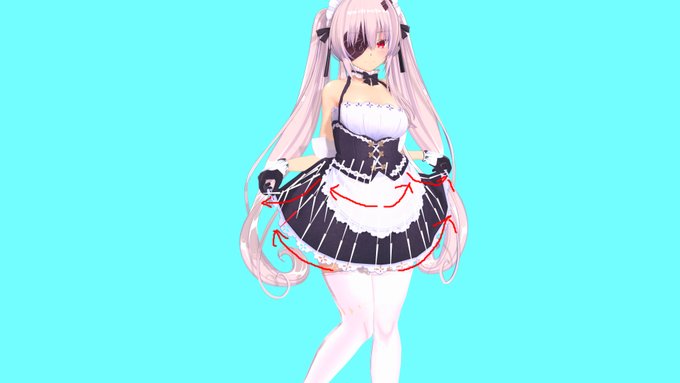 オダメで手抜きカーテシーのやり方  スカート短い編

これはかなり簡単

①掴む部分を決め、そこから少しづつ曲げていく
➁中心線は動かさず、1番上のボーンを適当に左右に振り分ける
③裾部分もゆるく左右に分ける
④見える範囲、撮る範囲だけ動かすので後ろは手を付けない 