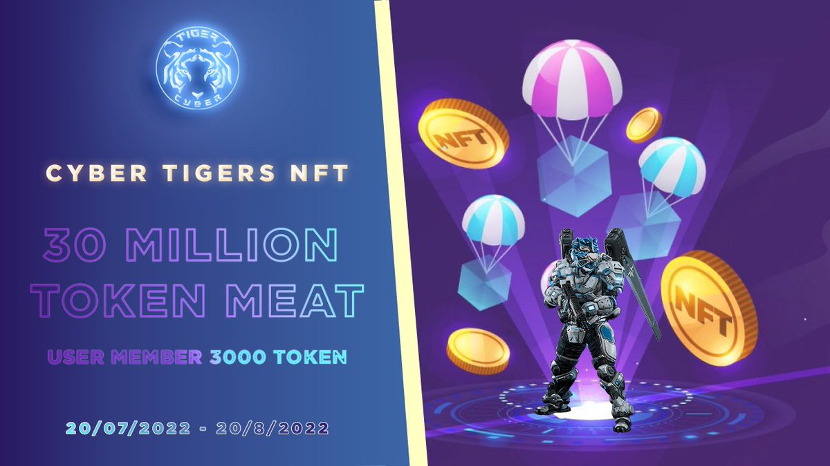 Cyber Tigers NFT (@nftcybertigers) on Twitter photo π§ Cyber Tigers <a href="/Airdrop/">Airdrop</a> π§
π Task: β Up to 3000 MEAT
π¨βπ©βπ§ Referral: β 500 MEAT (~$1.5)
π Airdrop bot for Cyber Tigers π
π Join Telegram
π Follow on Twitter
π Enter information
π Notes: Total 30 Million MEAT (~$90,000)
β³ Distribution date: September 1, 2022. π§ Cyber Tigers <a href="/Airdrop/">Airdrop</a> π§
π Task: β Up to 3000 MEAT
π¨βπ©βπ§ Referral: β 500 MEAT (~$1.5)
π Airdrop bot for Cyber Tigers π
π Join Telegram
π Follow on Twitter
π Enter information
π Notes: Total 30 Million MEAT (~$90,000)
β³ Distribution date: September 1, 2022.