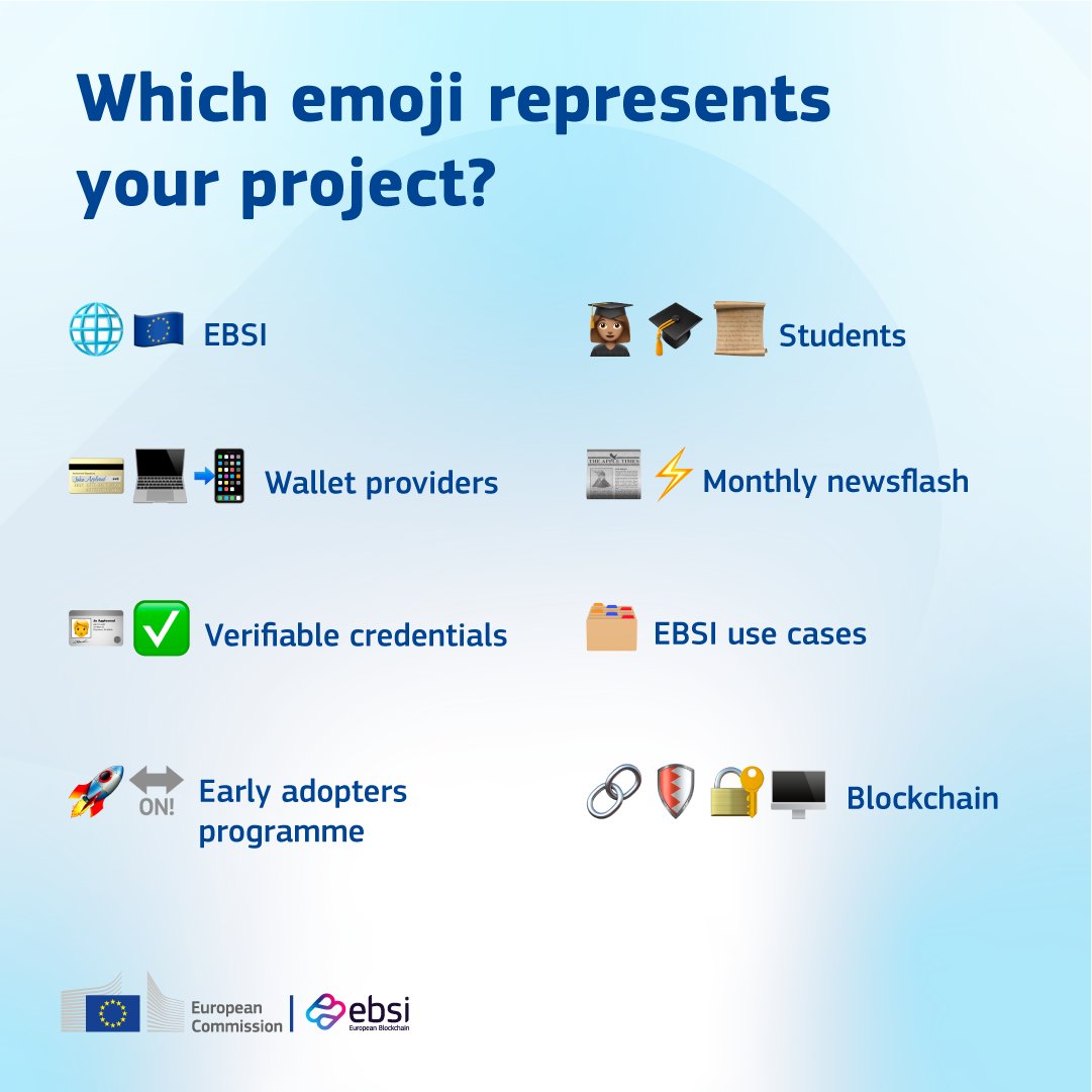 #WorldEmojiDay

We represented many of the words that are part of our daily lives in the #EBSI team. We challenge you to do the same in the comments.

Join the challenge!

#DigitalEU #EUBlockchain #EBSI