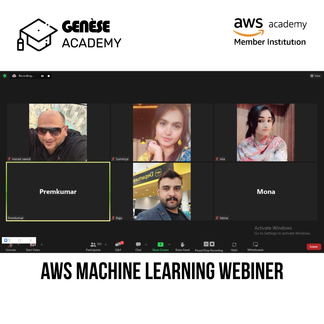 GeneseCloud's tweet image. Had a very excellent session on the Importance of Machine Learning with our incredible speakers Mr. Premkumar & Ms. Mona with 200+ Participants.
We are very grateful to both of our speakers for joining this event and making it worthwhile.
#AWS #machinelearning #AWSML #ai #AIML