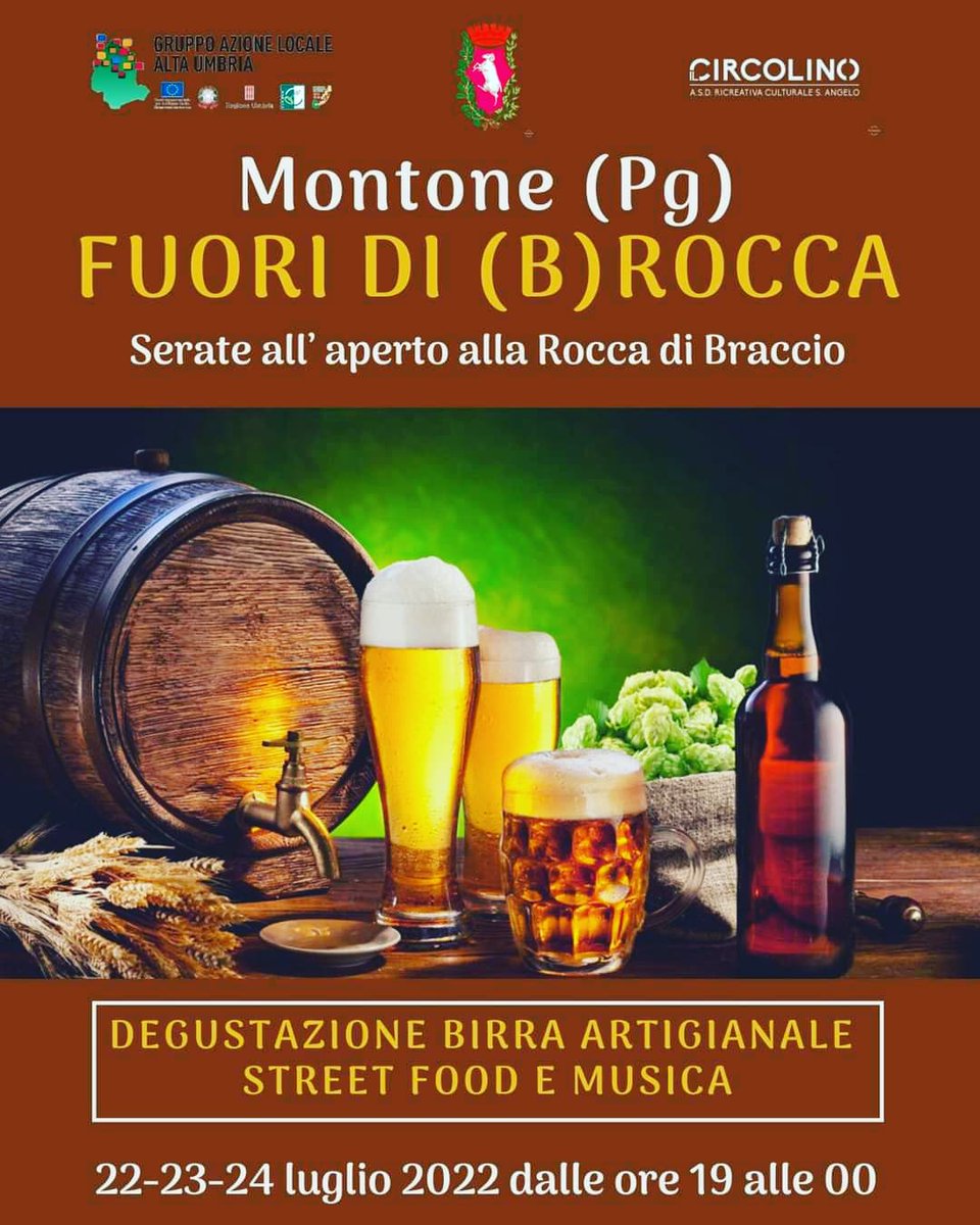 Per gli amanti della birra artigianale e non solo.. Ecco un evento da non perdere..

"Montone fuori di (B)Rocca".. 22 - 23 - 24 Luglio a Rocca di Braccio Fortebraccio - Montone... Degustazione birra artigianale, street food e musica.. <a href="/MuseoMontone/">Museo di Montone</a> <a href="/MeravigliosaU/">Meravigliosa Umbria</a> <a href="/igersumbria/">Instagramers Umbria</a>
