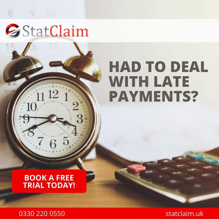 IF YOUVE BEEN PAID LATE BY COMMERCIAL CUSTOMERS THEN 100% YOU HAVE A CLAIM

We get YOUR MONEY back in YOUR ACCOUNT in a simple 3 week process !!

Call Statclaim.uk today for a chat about how we can help your company and arrange your 

FREE SERVICE 0330 220 0550
