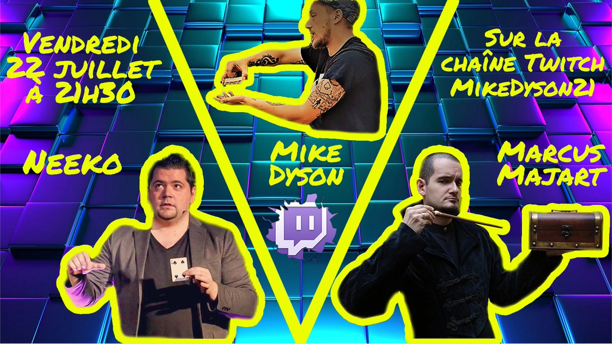 MajartShow's tweet photo. Neeko et moi avons été invités sur la chaîne du streameur @MikeRossi83  pour tout un programme sur la magie. 
Venez donc en masse ce vendredi 22/07 à partir de 21h30 à l'adresse suivante: https://t.co/nW43Jva52z

#magie #stream #Twitch #MikeDyson #Neeko #MarcusMajart https://t.co/AHsCuHgD0i