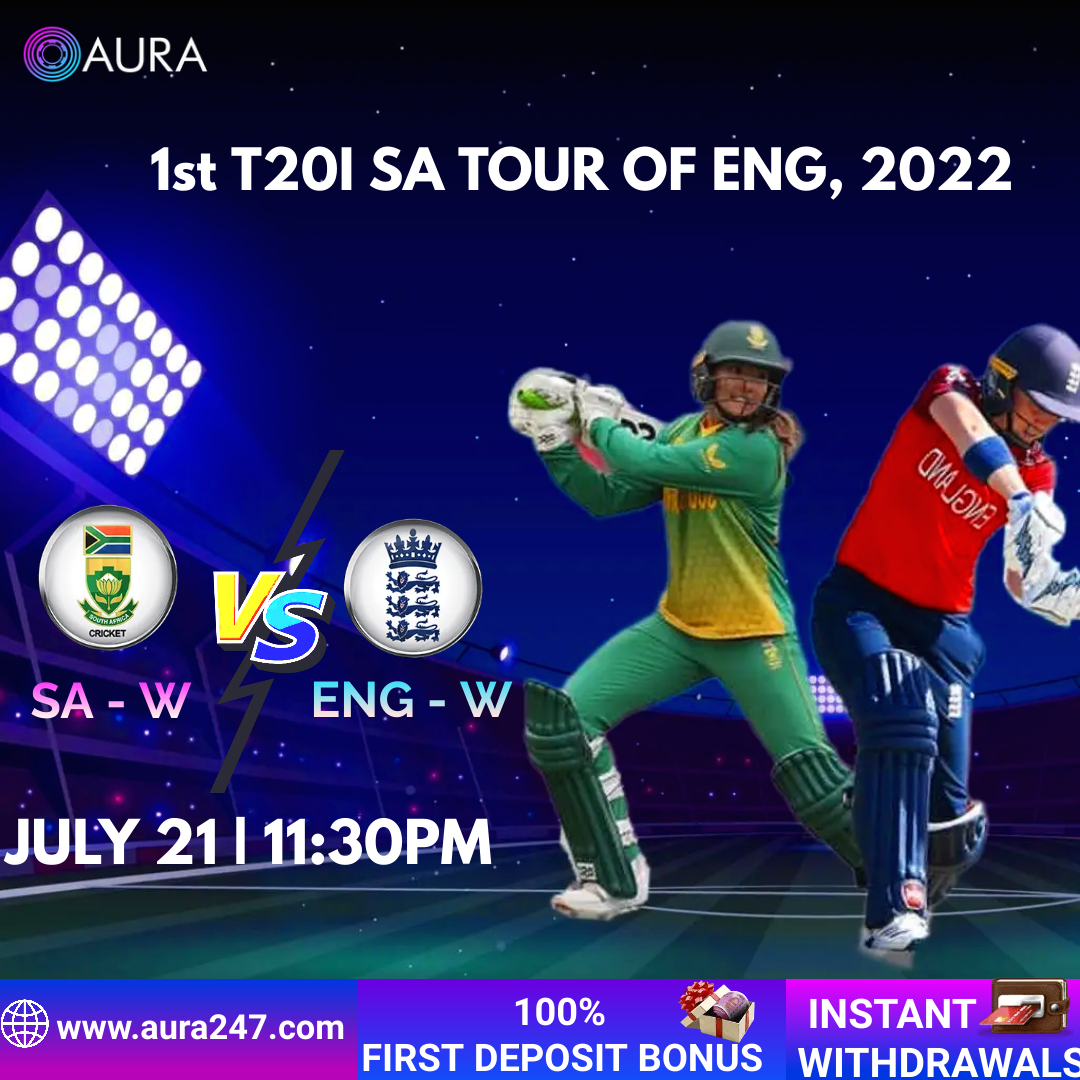 Match - ENGLAND WOMEN VS SOUTH AFRICA WOMEN 🔥. WIN PROBABILITY ENGLAND WOMEN- 74 % SOUTH AFRICA WOMEN-26% Place your bets now and win big today with aura247.com💜