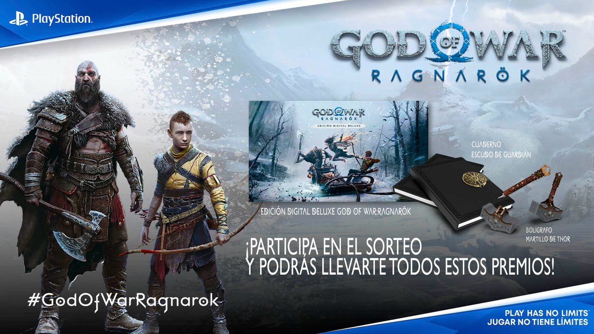🔵 ¡SORTEO!

🎁 Pack Edición Digital Deluxe God of War Ragnarök + Boli y cuaderno. 👏¡Las reservas ya están abiertas!👏

1️⃣ Síguenos
2️⃣ RT
3️⃣ Responde con #GodOfWarRagnarok y dinos qué arma usarías para el Ragnarök.

⏰ ¡Tienes hasta el 21/07/22 a las 23:59!
